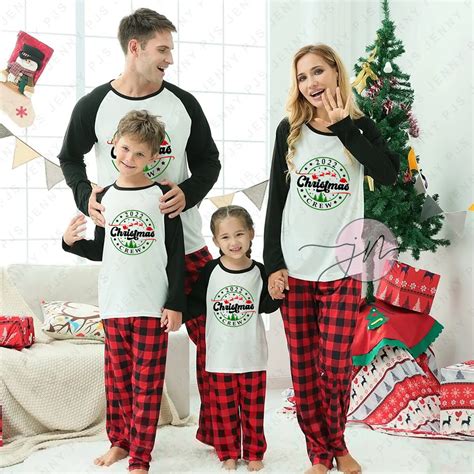 Christmas Crew 2022 Plaid White And Red Christmas Pajamas - Family ...