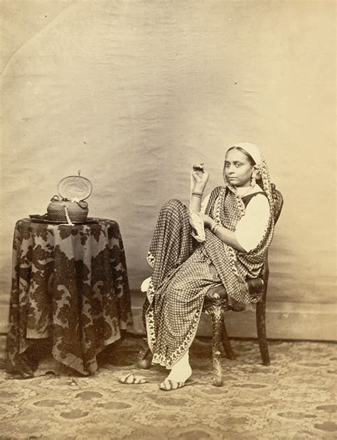 Studio Portrait of an Indian Woman Sitting on a Chair - 1860's - Old ...