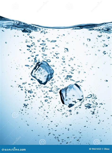 Ice cubes in water stock image. Image of cool, bubble - 9661653