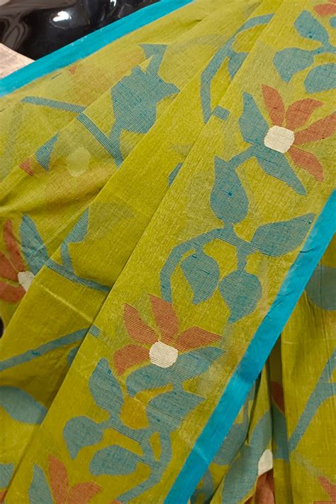 Hand Woven Traditional Cotton Jamdani Saree – Balaram Saha