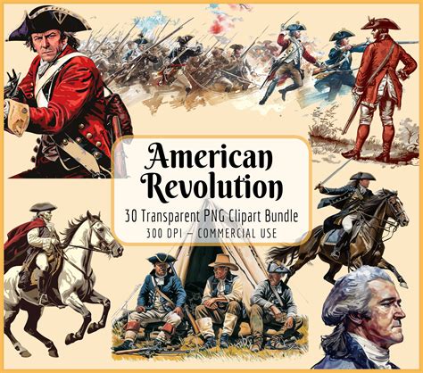 American Revolution Clipart Bundle I 1776 Minutemen Battle Reenactment ...