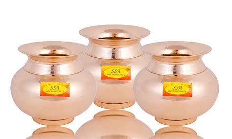Pure (Bronze) Kansa Awesome Kalash | Lota for Pooja, 750 Ml, Gold - Br ...