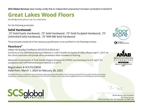 FloorScore® Certificates | Great Lakes Flooring | Quality. Service ...
