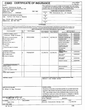 CSIO Automobile Loss Notice - Guthrie Insurance - Fill and Sign ...