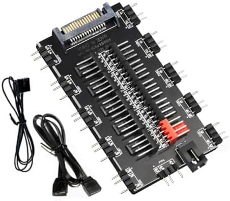 PWM 4Pin and 5V 3Pin ARGB Hub, 2-in-1 Sync Hub with SATA Power Port ...