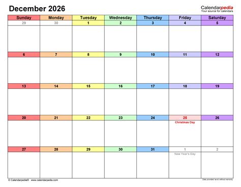 December 2026 Event Schedule Template - Calendar 2026