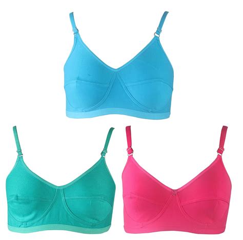 Buy SANKAVI Innerwears Full Cup Bra (Combo of 3, 36D) Multicolour at ...