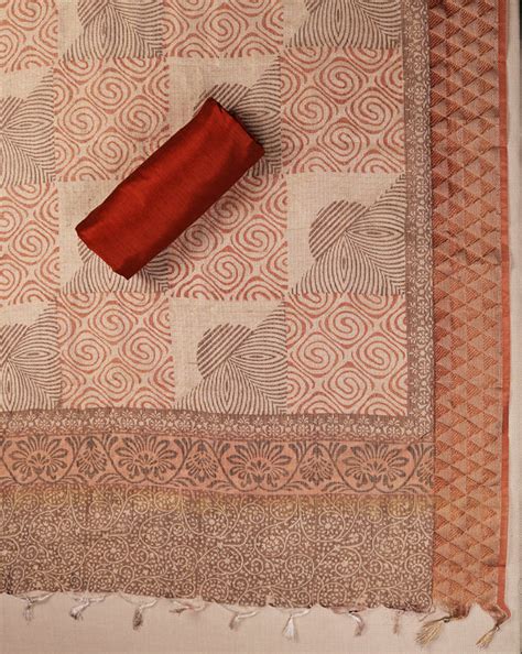 Kota Silk Hand Block Printed Suit with Kota Silk Zari Dupatta – Lavanya ...