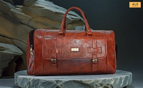 Buy ALR STUDIOS Premium Faux Leather Duffle Bag 40L for Travel ...