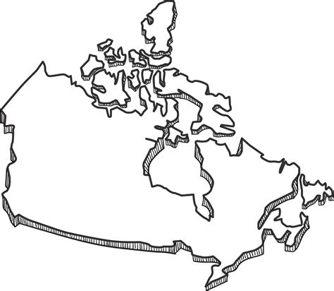 dibujado a mano del mapa 3d de canadá 12628355 PNG