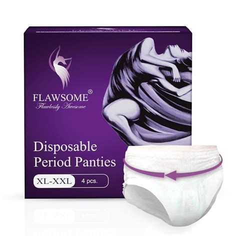 Buy Flawsome Disposable Period Panties XL-XXL, 4 Count | 19 Minutes ...