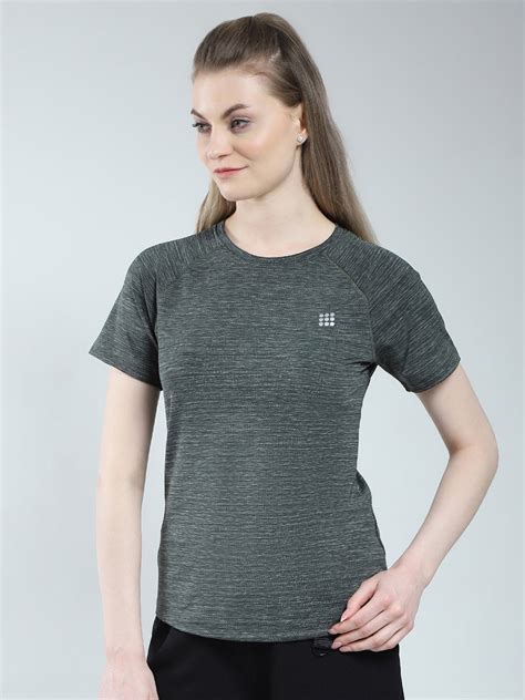 Buy Women Green Solid Round Neck Half Sleeve Top Online in India - Rock.it