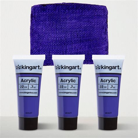 KINGART® PRO Artist Quality Acrylic Paint, 22ml (0.74oz) Tubes, 3 pack (48 Colors Available ...