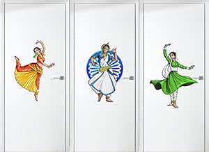 Buy Rawpockets Decal ' Indian Tri Color Classical Dance ' (Material ...