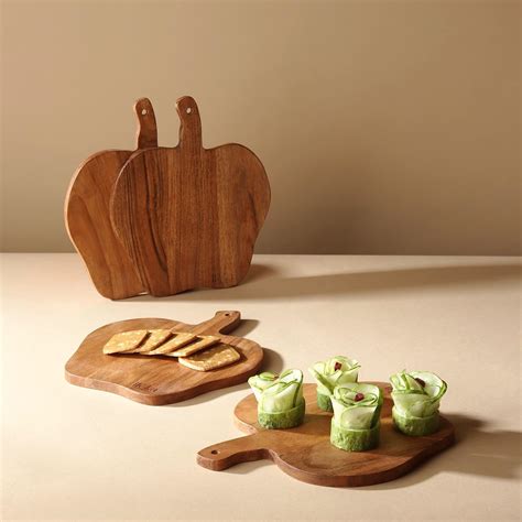 IREKA HOMES Acacia Wood Cheese Server/Serving Platter, Exquisitely ...