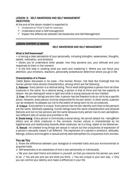 Self-Awareness Lessons Week One 的图像结果