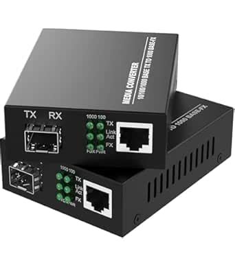 VD Gigabit Media Converter 10/100/1000, RJ-45 to Fiber Optic Converter ...