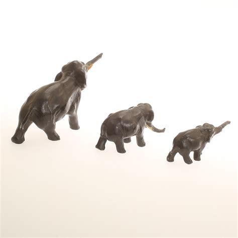 Images for 2439955. FIGURINES, 3 pieces, elephants, cold painted iron ...