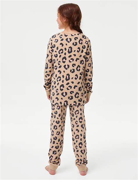 Buy Fleece Leopard Pyjamas (1-18 Yrs) at Marks & Spencer