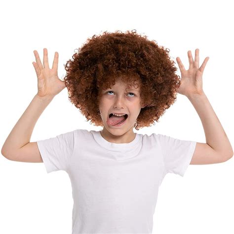 Buy Spooktacular Creations Brown Afro Wig and Beard for Kids, Disco ...