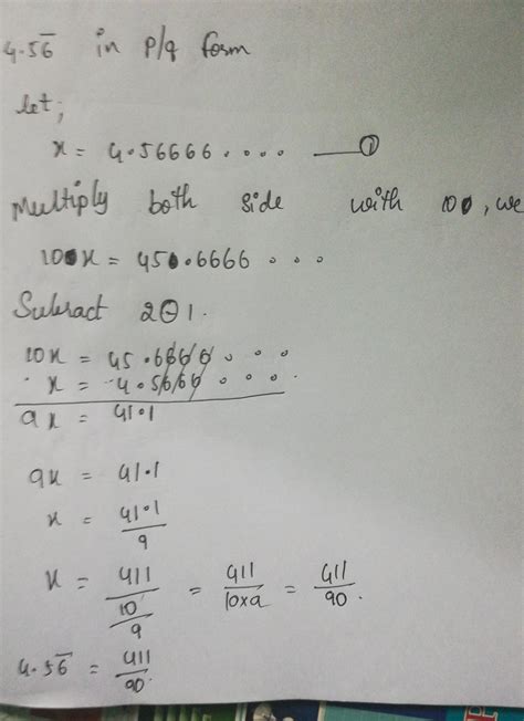 *Represent √5.6 on a number line*Represent 4.56 in the form of p/q ...