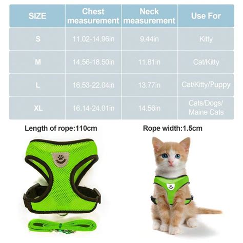 Cat Chest Strap And Traction Strap, Anti Escape Adjustable Soft Mesh ...
