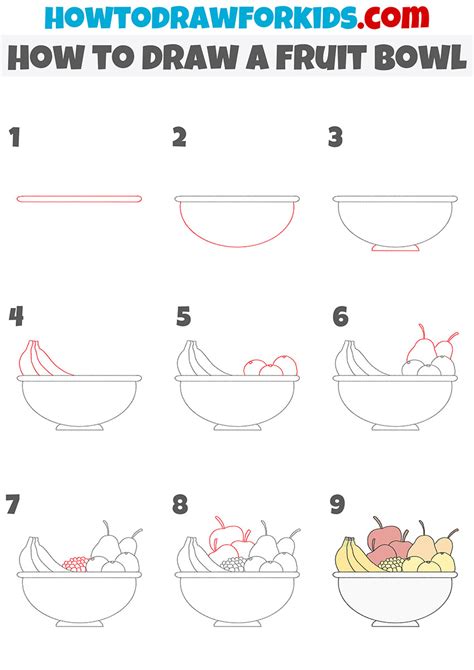 How to Draw a Fruit Bowl - Easy Drawing Tutorial For Kids