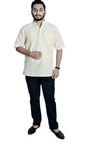 Divine creation Men Striped Casual White, Yellow Shirt - Buy Divine ...