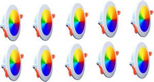 Dhija MAXA 10-Watts 7-in-1 Multicolour Round Rainbow Led Conceal Down ...