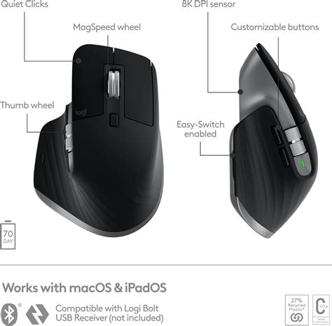 Buy Logitech MX Master 3S for Mac - Wireless Bluetooth Mouse with Ultra ...
