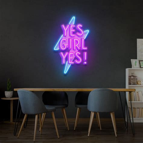 Yes Girl Yes Led Neon Acrylic Artwork – acrylicsheetsindia