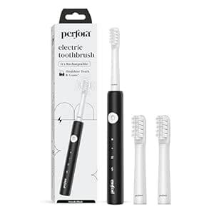 Perfora Rechargeable Electric Toothbrush & 3 Brush Head Combo | 30,000 ...