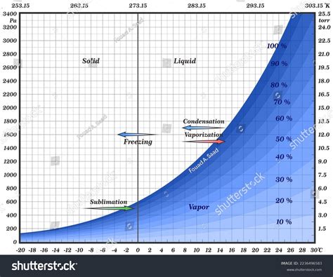 Saturated Water Vapor Pressure Curve Marked Stock Vector (Royalty Free ...