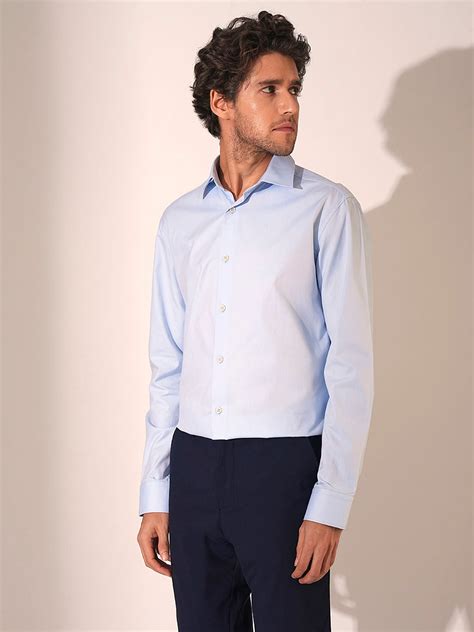 Buy Light Blue Cotton Formal Shirt for Men Online