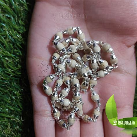 Pure Silver Cap with Original Tulsi Beads Neck Mala for All - Tulsi Mala