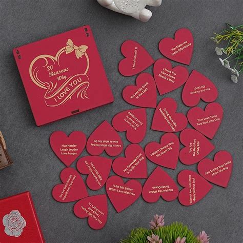 eCraftIndia Red Wooden 20 Reasons Why I Love You Printed on Little ...