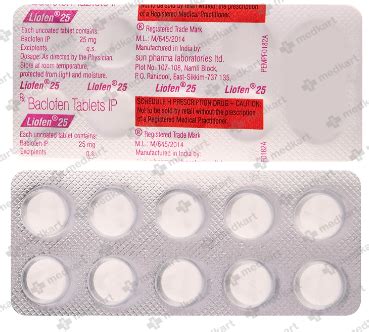 LIOFEN 25MG TABLET 10'S : View Price, Combination and Alternatives ...