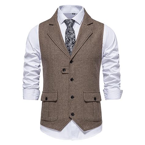 Men's Vest Waistcoat Gilet Formal Wedding Work Business Business Casual ...
