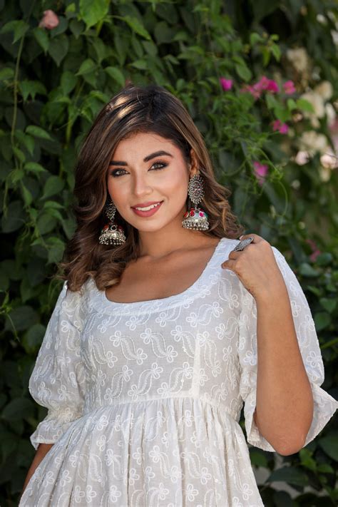 Pure White Embroidered Mixi Dress