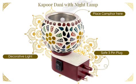 Prathna® Electric Camphor Diffuser with Star Mosaic Ceramic Design ...