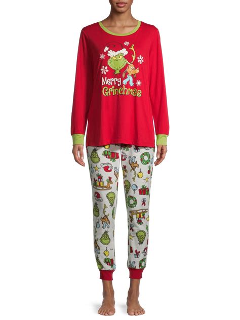 Matching Family Christmas Pajamas Women's Grinch 2-Piece Pajama Set ...