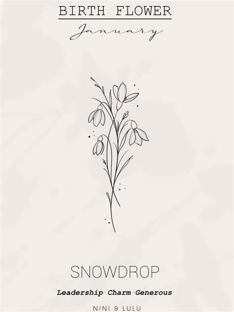 Snowdrop Birth Flower Tattoo Design – Elegant January Floral Fine Line ...