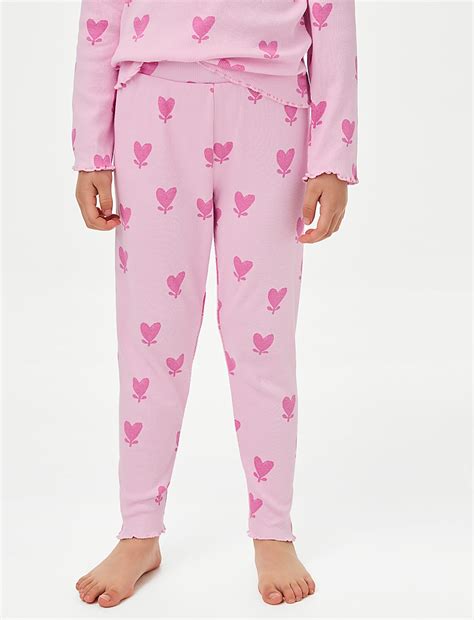 Buy Cotton Rich Hearts Pyjamas (1-8 Yrs) at Marks & Spencer