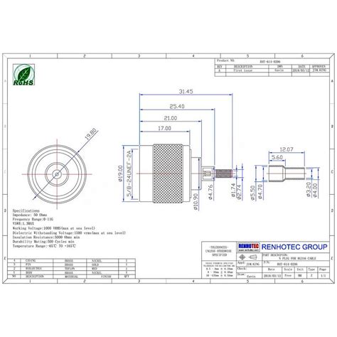 Coaxial Connector Male N Type 180 Degree Crimp Type For Cable - TEKTOWN