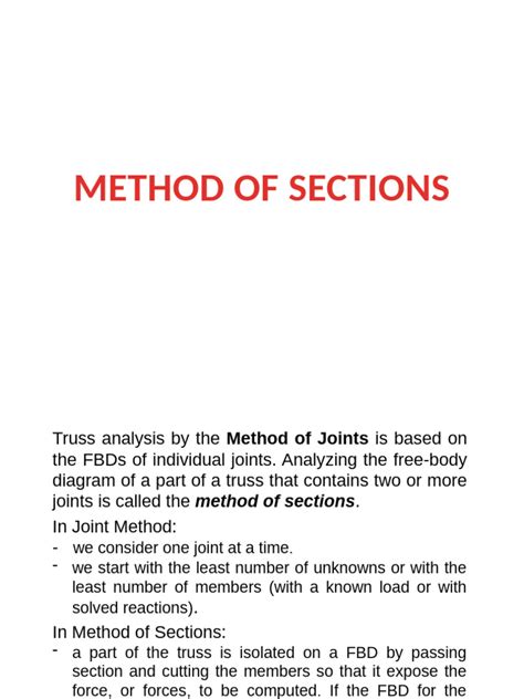 Method of Sections | PDF