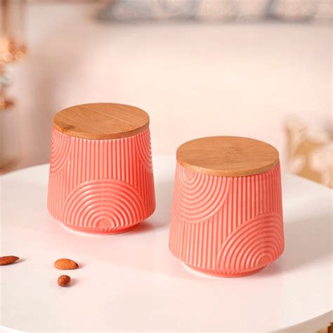 Vintage Patterned Glass Jar With Lid Set Of 4 700ml Online - Premium ...