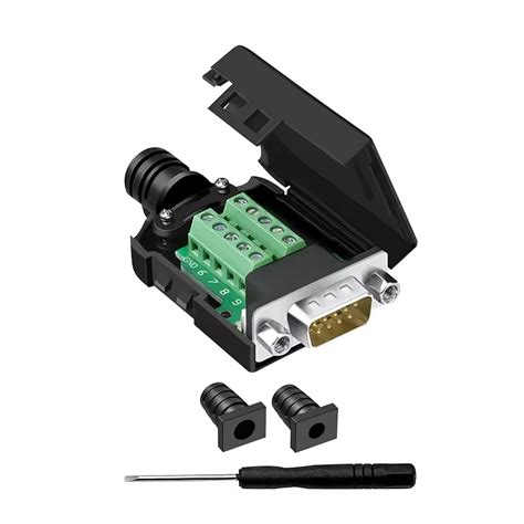 YIOVVOM DB9 Breakout Connector, Male 9 pin RS232 connectors, Solderless ...
