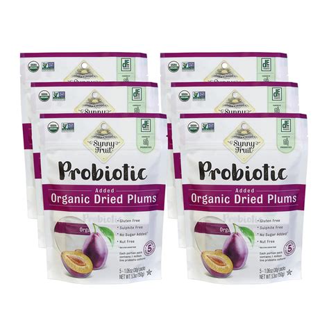 Amazon.com: Sunny Fruit Organic Probiotic Pitted Prunes - 6 Bags (30 ...