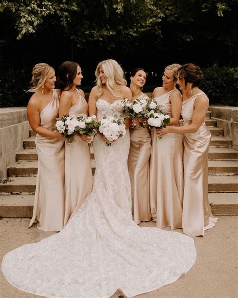 Neutral Bridesmaid Dresses Wedding
