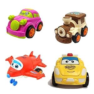 Buy Jo Baby Unbreakable Friction Powered Toy Set of Car, Train, Robot ...